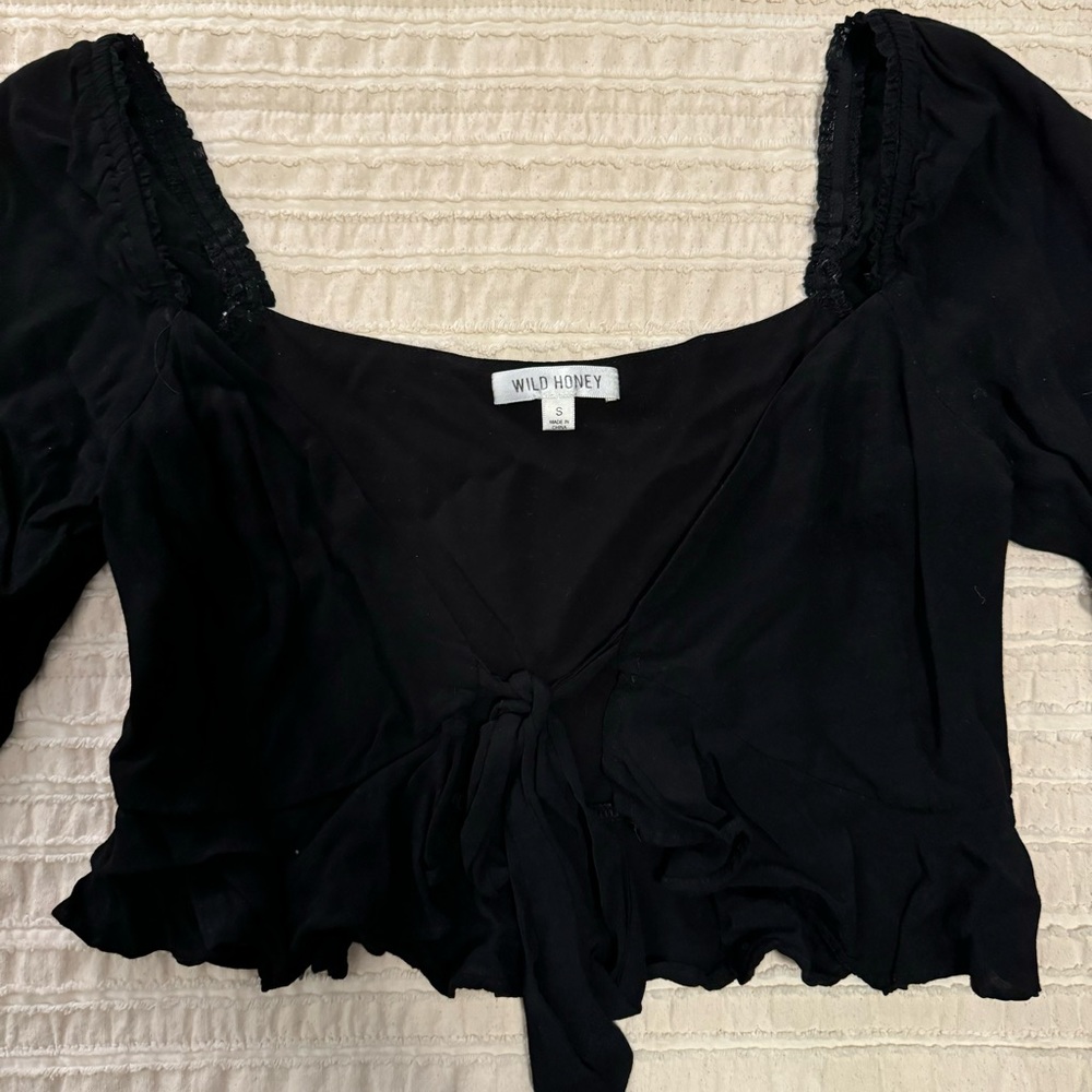 Long sleeve tie top